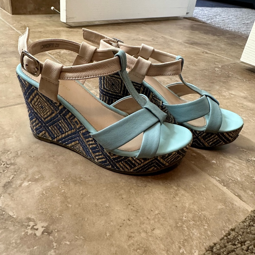 Cute colorful blue wedges